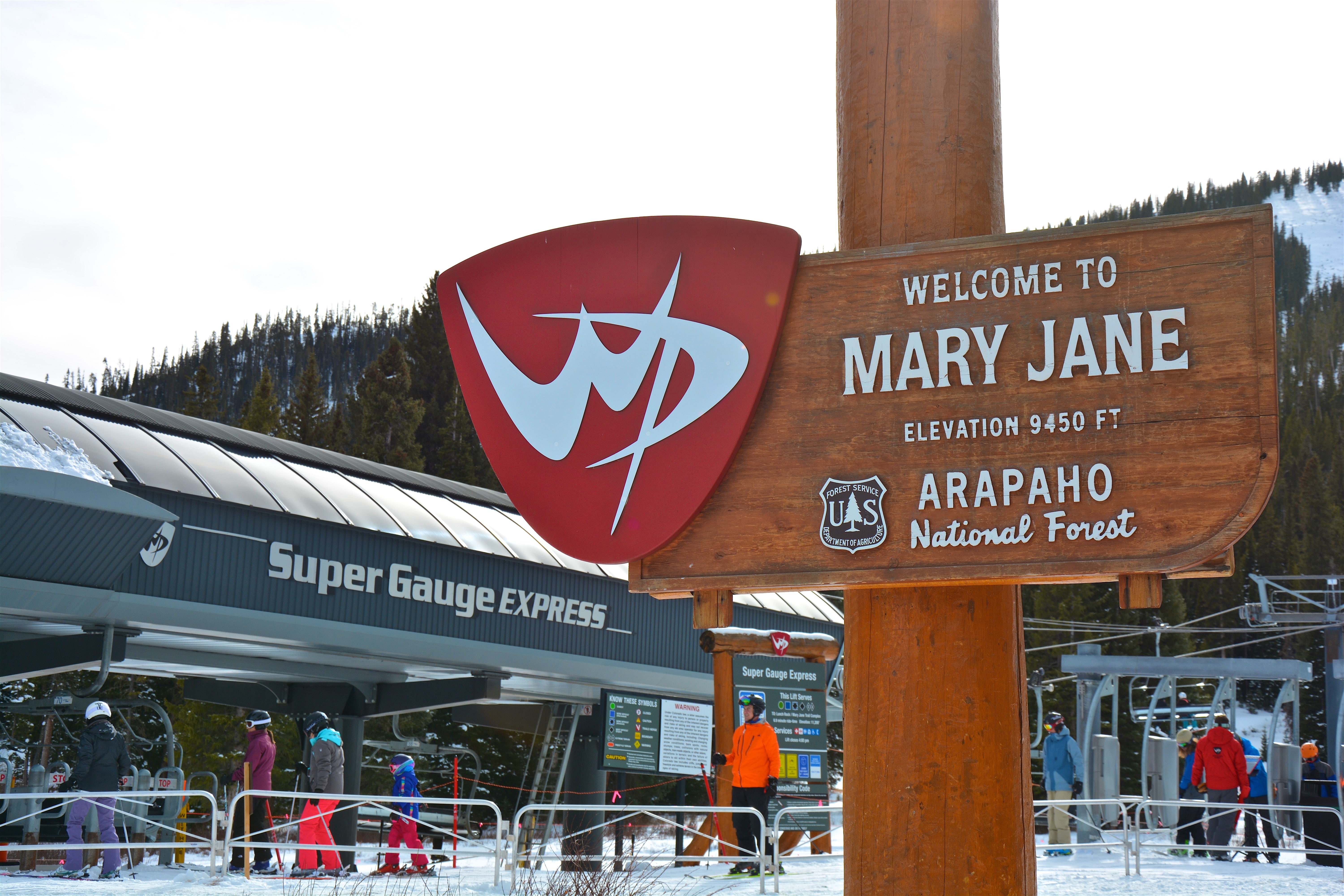 The first official chair traveled up the Super Gauge Express Lift on Saturday, December 16, 2017.